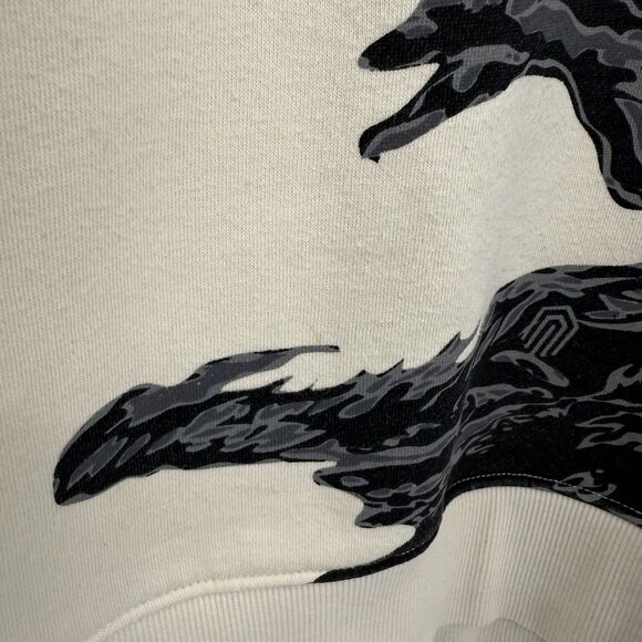 Akoo Sweatshirt Mens Size XL Crew Neck Cream Black camouflage graphicstreetwear - Picture 11 of 13